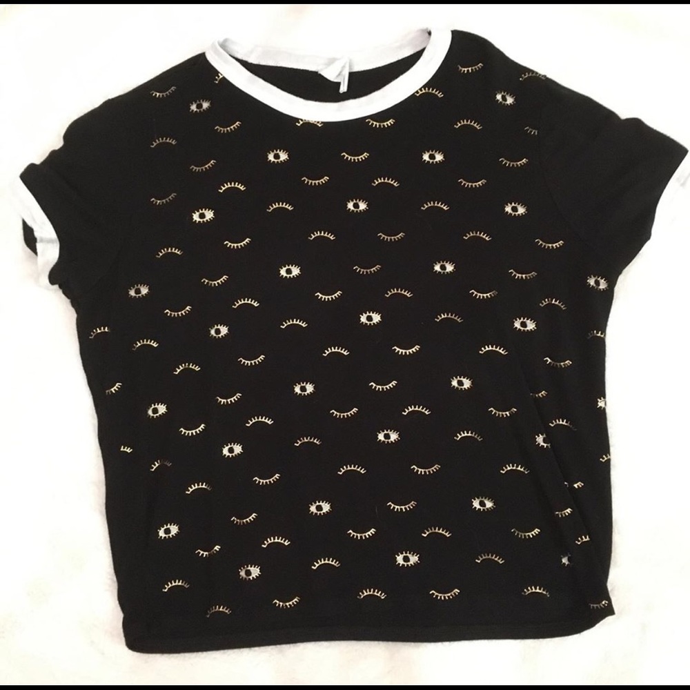 Black and gold crop top